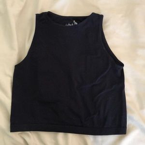 Black soft crop tank top